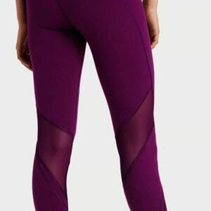 Victoria's‎ Secret VSX Burgundy Mesh Dots Knockout Leggings Tights Size S